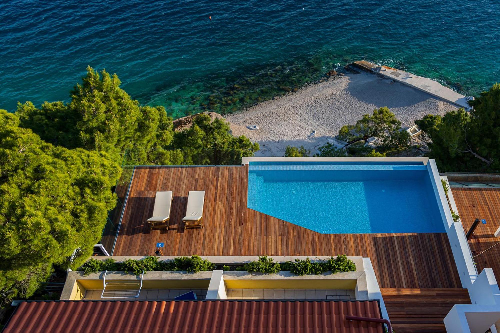 Luxury Apartments Villa Ruzmarina With New Heated Infinity Pool And Lounge Area Marusici  Exterior foto